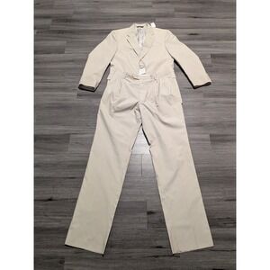 NWT Jos A. Bank Men's Tan Cotton Blend Spring Weight 2 Piece Suit Size 40R 34